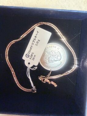K18 Japan Rose Gold KIHEI 12Cut Chain Bracelet 18cm